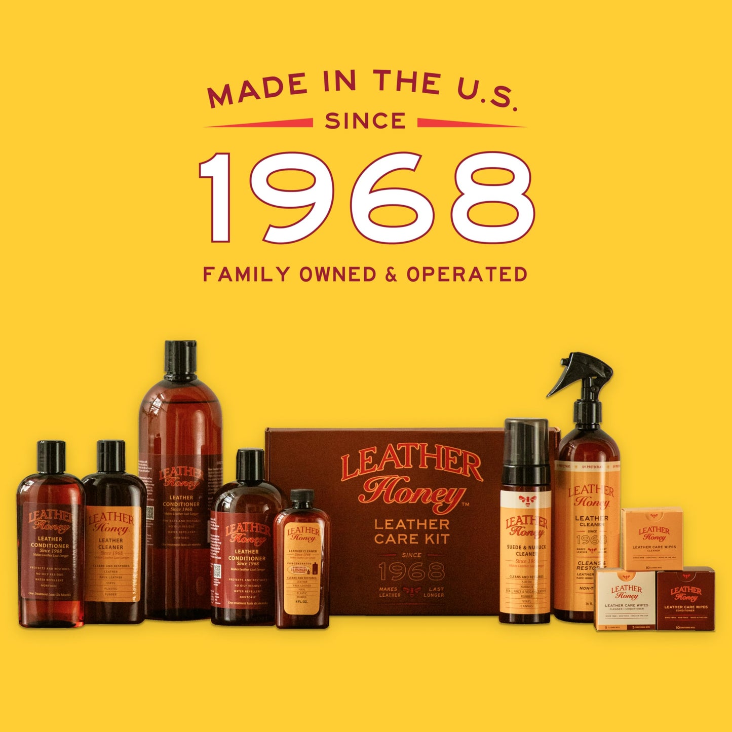 Leather Honey Leather Cleaner: Non-Toxic Leather Care Made in the USA Since 1968. Deep Cleans Leather, Faux & Vinyl - Couches, Car Seats, Purses, Tack, Shoes & Bags. Safe Any Colors & White Leather