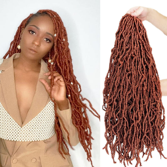 24 Inch 7 Packs Soft Locs Crochet Hair Copper Red Ginger Color 350 New Faux Locs Pre-looped Super Lightweight Synthetic Hair Braids For Black Women(24inch, 7packs, #350)