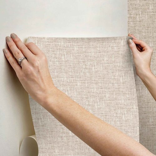 NuWallpaper Tan Poplin Peel and Stick Wallpaper, NUS5002