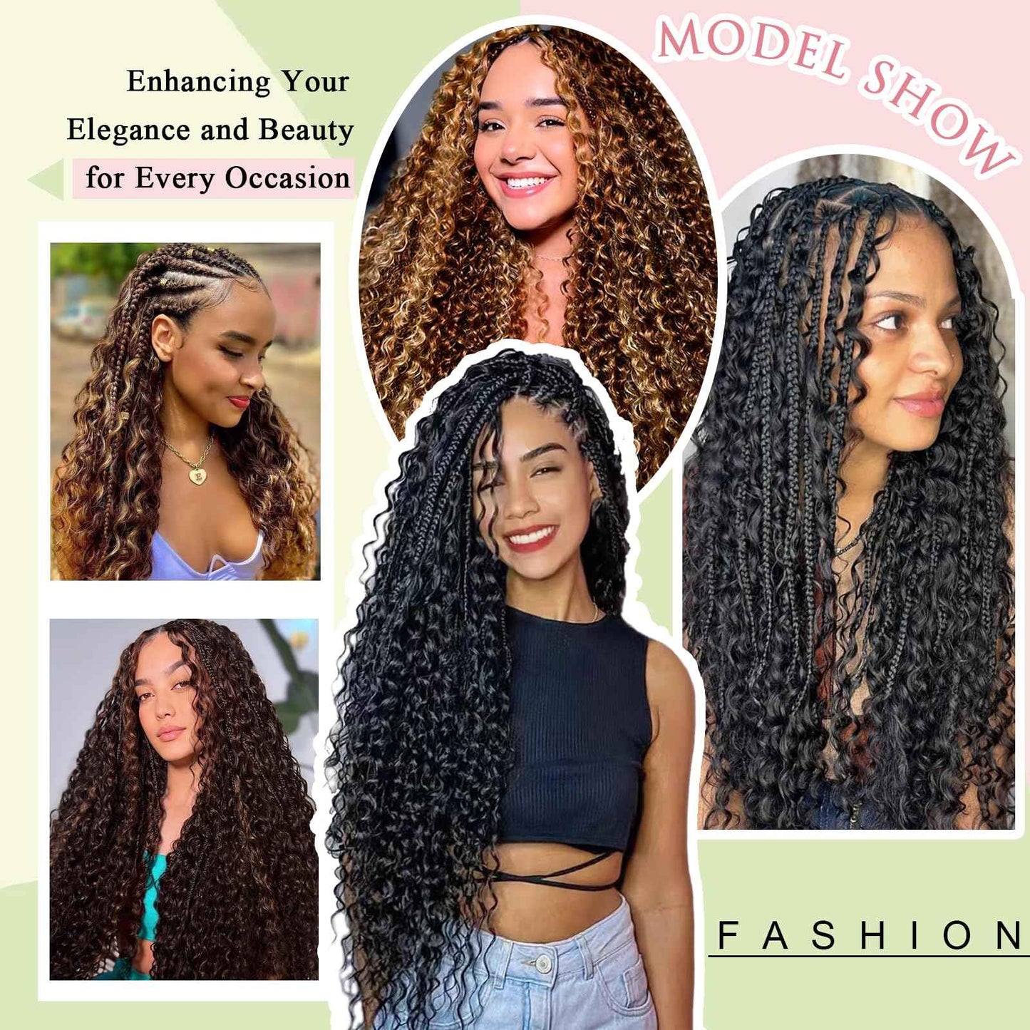 Boho Braids Human Hair for Braiding 110g 20 Inch 12A Deep Water Wave Bulk Human Braiding Hair for Boho Braids Knotless Highligts Wet and Wavy Virgin Extensions Bohemian No Weft Curly 3 Bundles P4/30