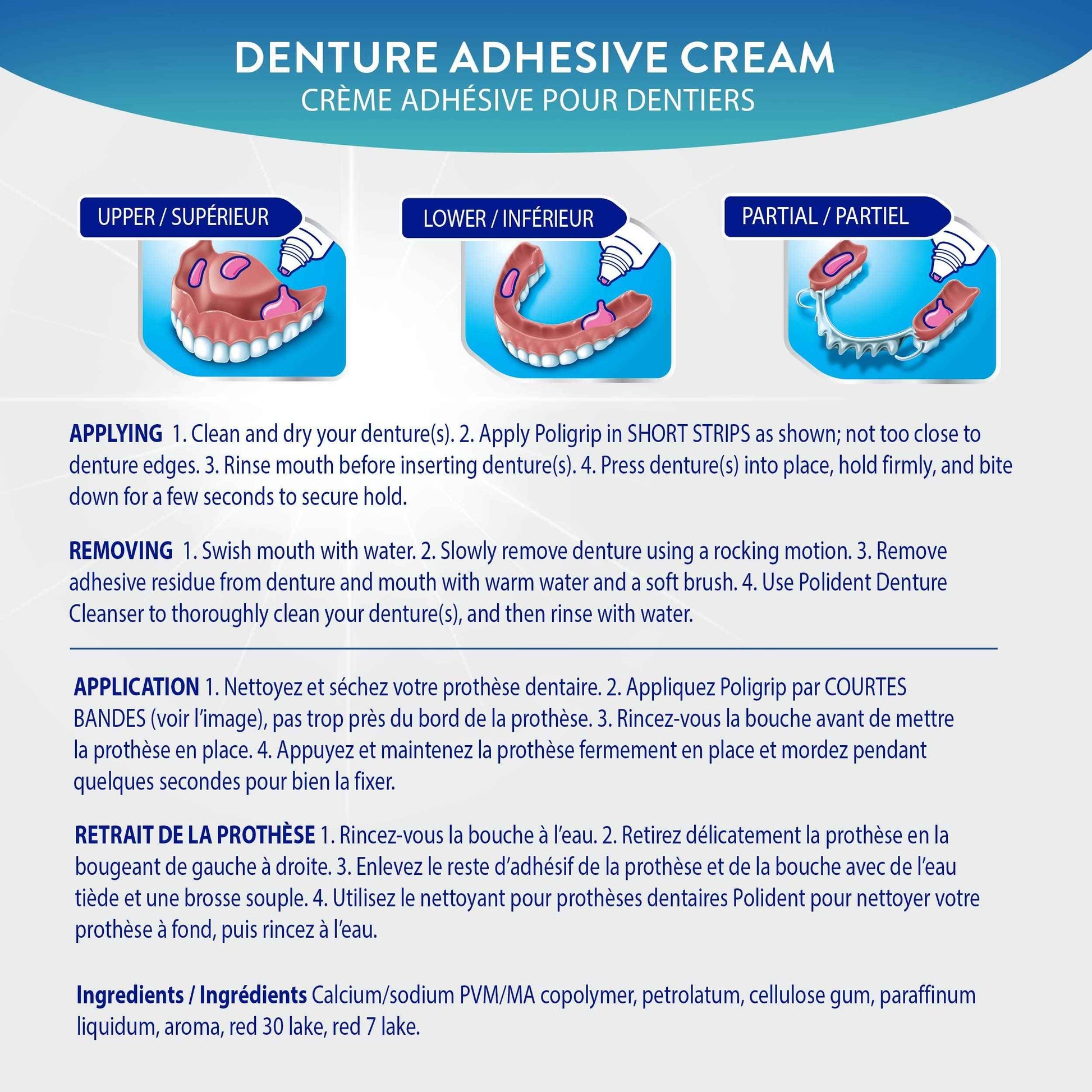 POLIGRIP Strong Hold Denture Adhesive Cream, 2 Pack