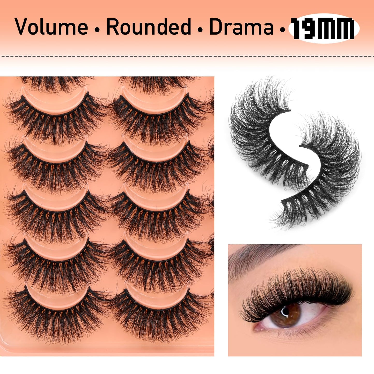 Lashes Mink Fluffy False Eyelashes Wispy Lashes Pack 4 Styles Mixed Faux Mink Eyelashes Volume Strip Fake Eye Lashes 20 Pairs by Yawamica