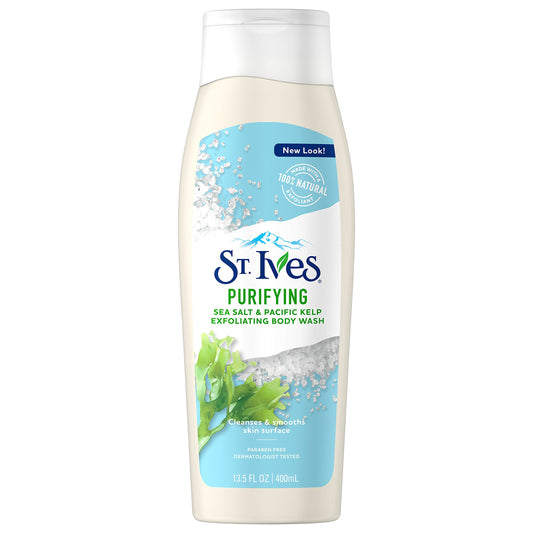 St. Ives Purifying Body Wash, Sea Salt and Kelp, 13.5 Fl Oz (Pack of 1)