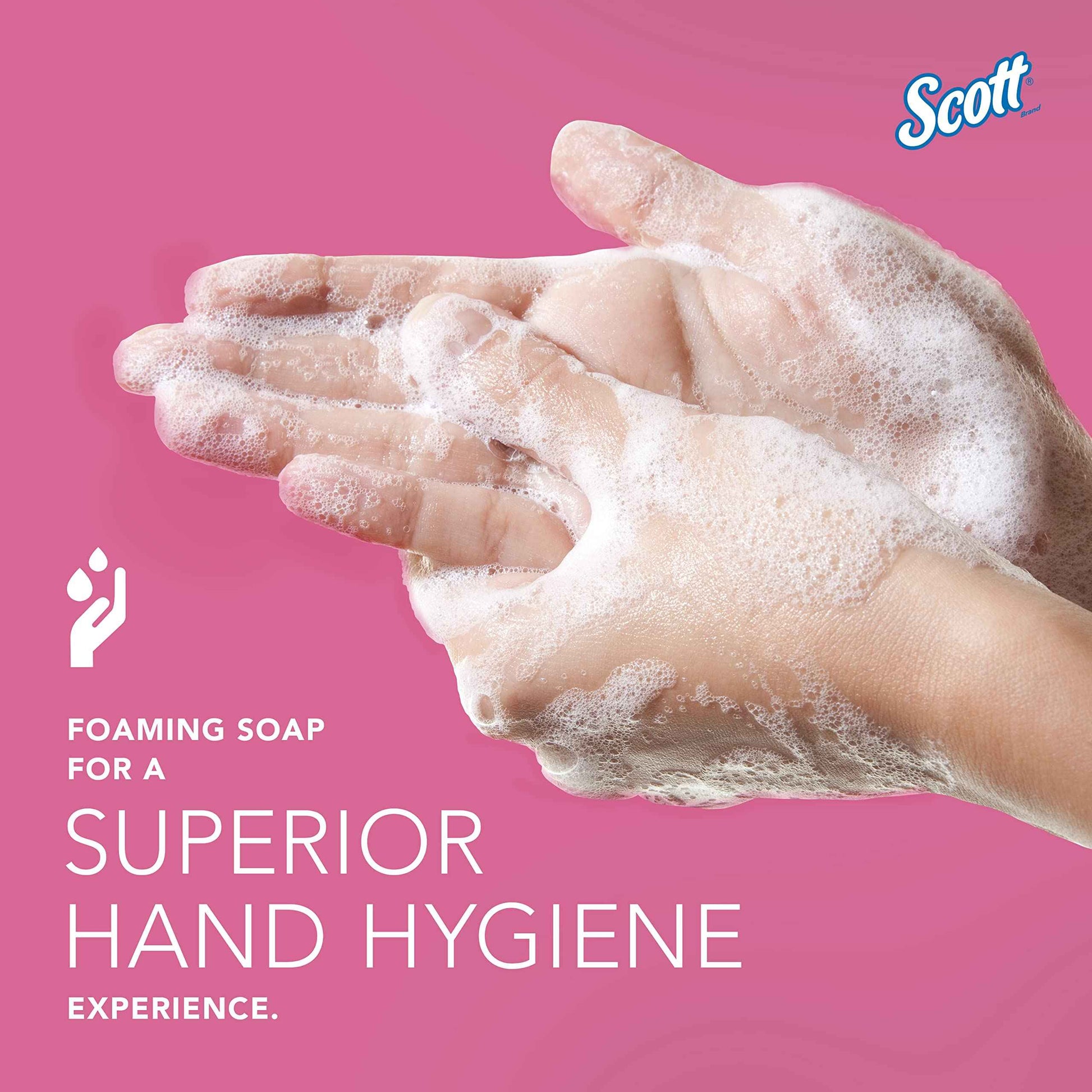 Scott Professional Foam Hand Soap with Moisturizers (91592), 1.2 L, Foaming, Pink, Floral Scent, Automatic Refills, for Kimberly-Clark Professional ICON Dispensers (2 Bottles)