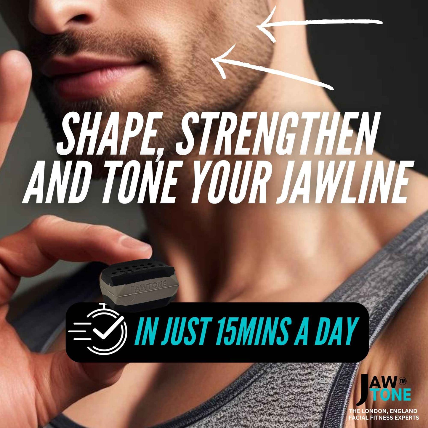 JawBlocks™ - Face Gym & Jaw Exerciser for Men & Woman [3 levels 6pcs kit] powerful jawline shaper | double chin eliminator | jawline exerciser| double chin reducer| face lift device & Jaw trainer