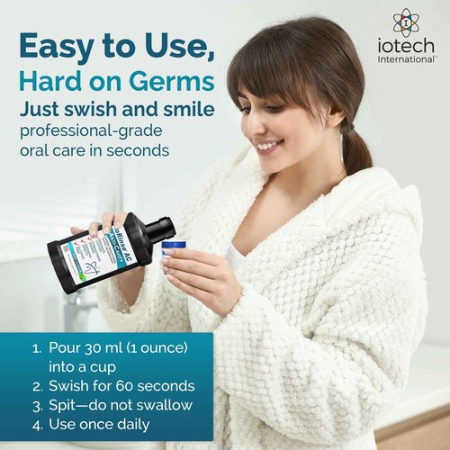 ioRinse AC Anticavity Fluoride Mouthwash - Alcohol-Free Molecular Iodine Mouth Wash Fights Tooth Decay & Protects Enamel - Safe Mint Rinse for Sensitive Mouths - Potent Bad Breath Protection