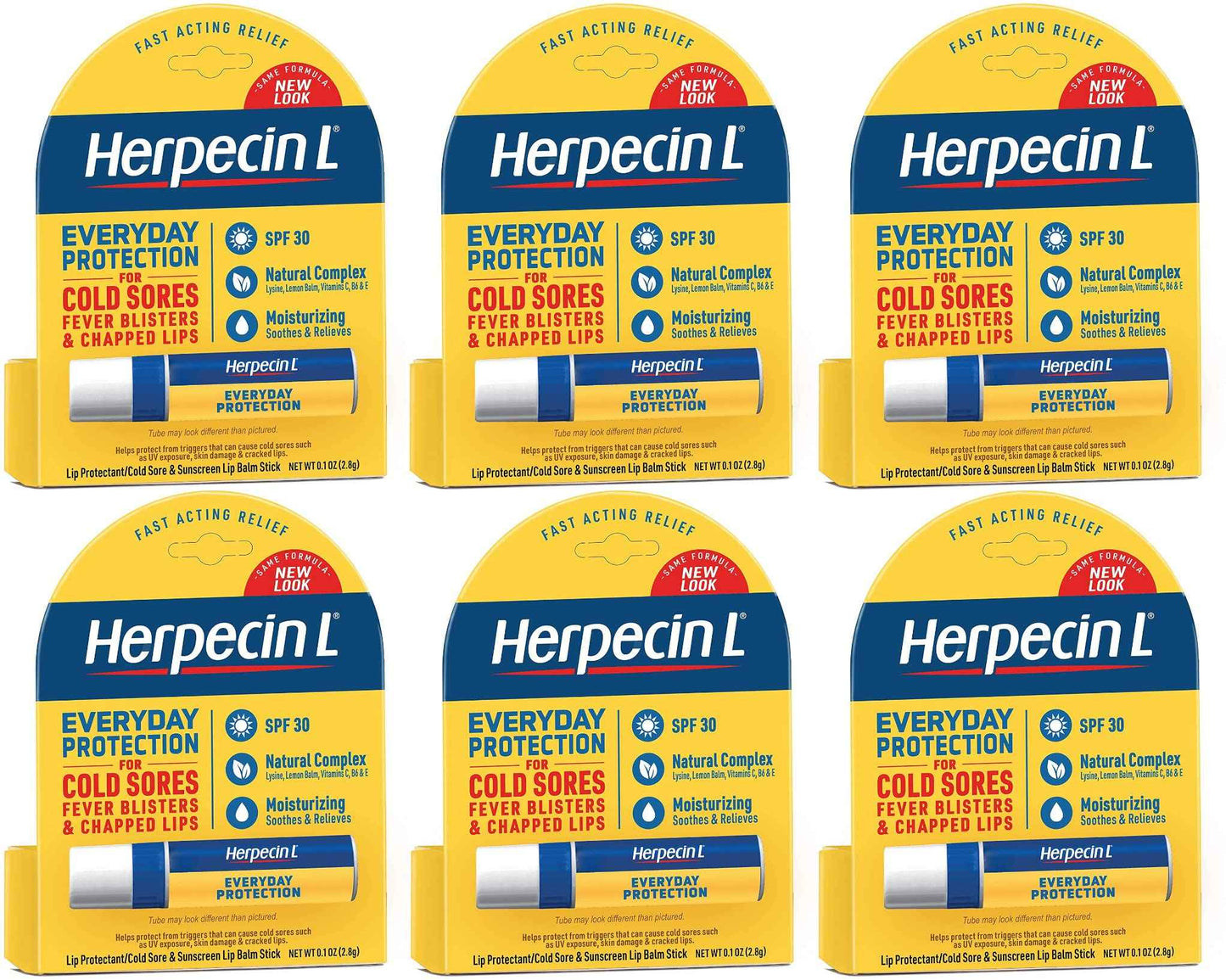 Herpecin-L Everyday Protection SPF 30 Lip Balm 0.1 Oz. - Pack of 6