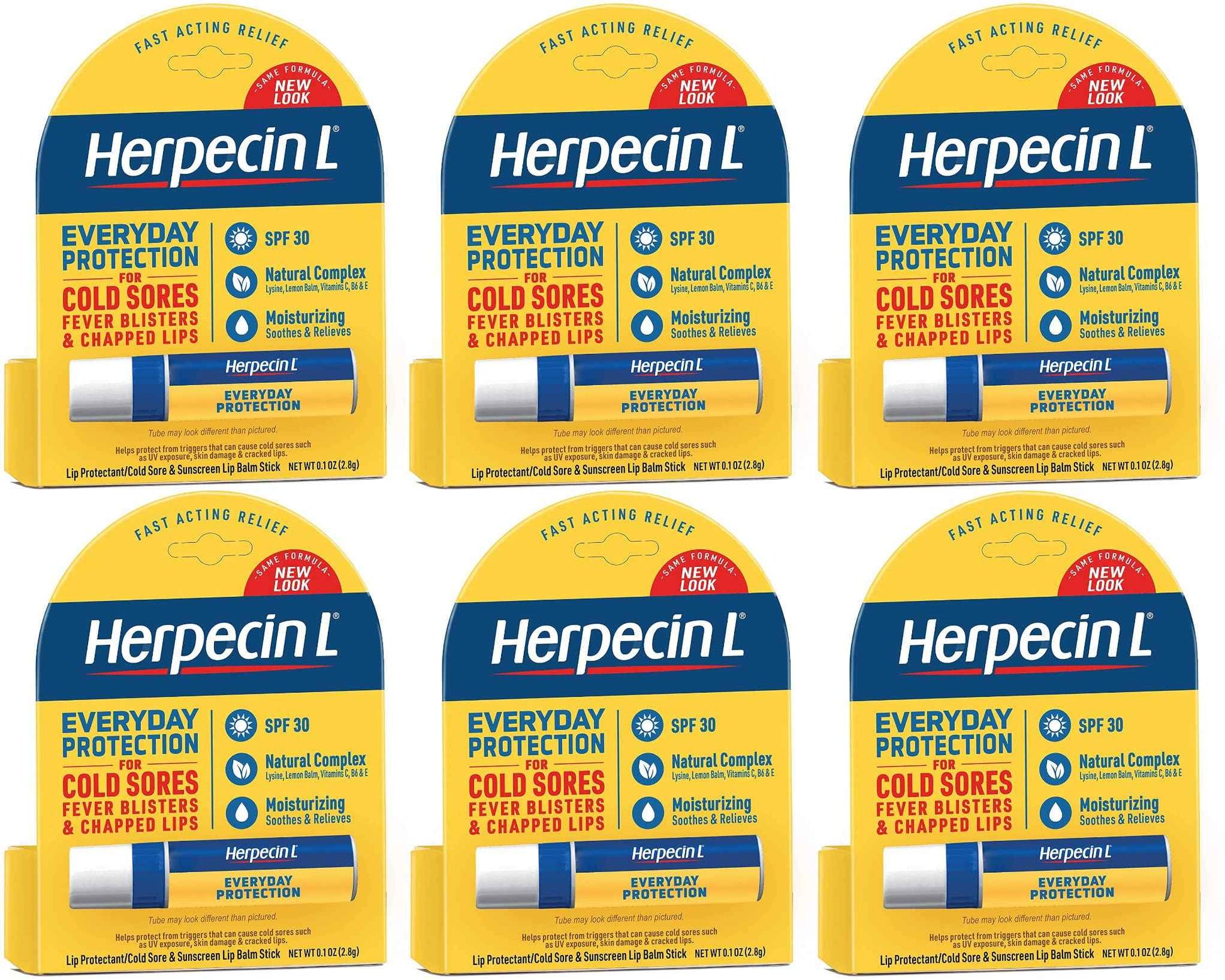 Herpecin-L Everyday Protection SPF 30 Lip Balm 0.1 Oz. - Pack of 6