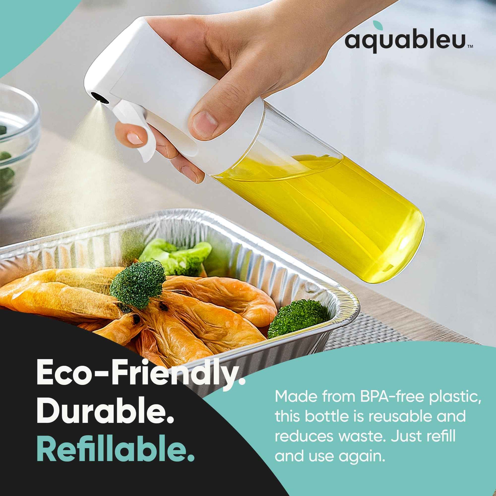 Aquableu Spray Bottle for Hair – 10-Pack Continuous Mist Spray Bottle for Hair Care, Styling, Cleaning, Plants, Pets & Essential Oils (Clear, 6.76oz/200ml)