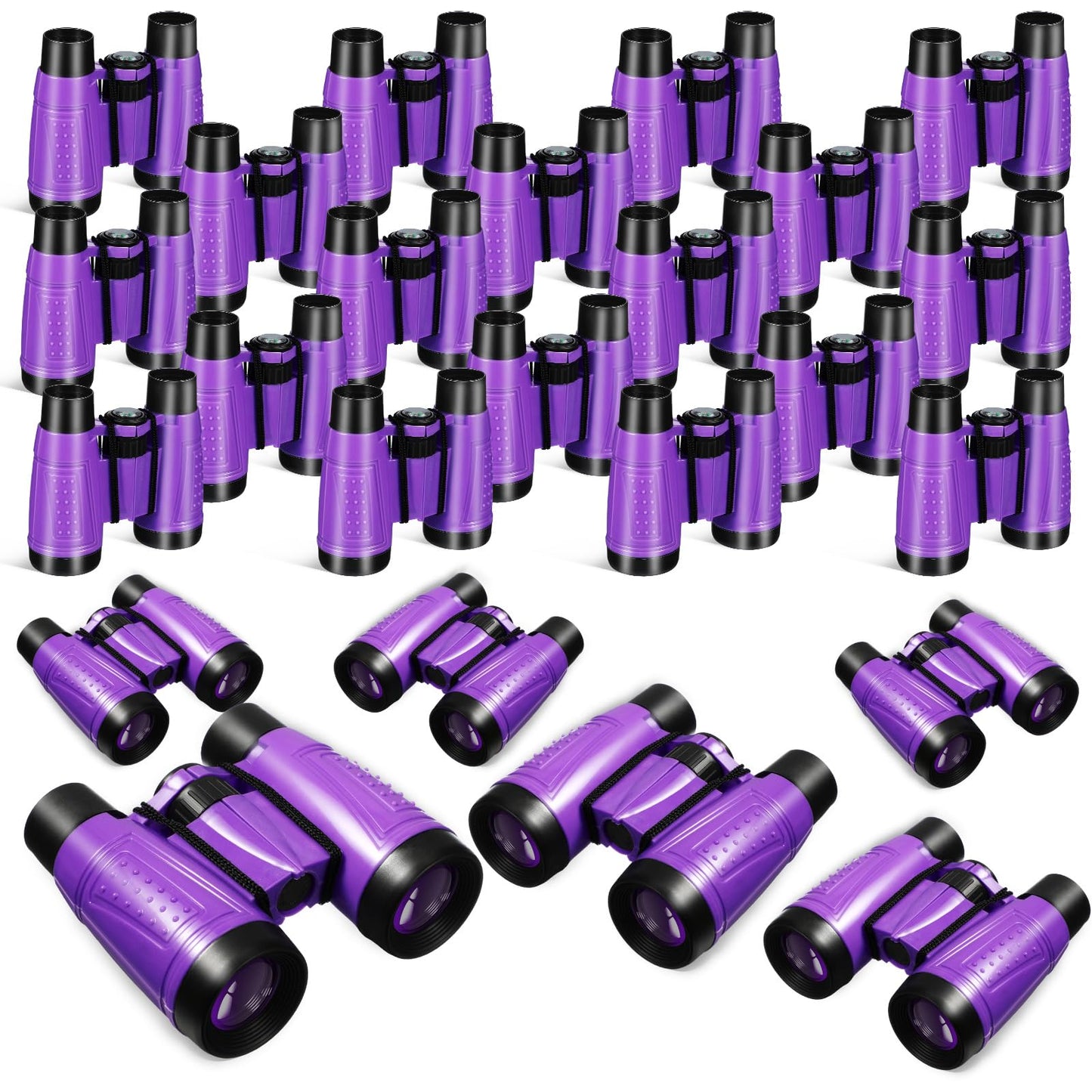 Libima 24 Pcs Binoculars for Kids Educational Compact Kids Binoculars with Neck String Toddler Binoculars for Boys Girls Learning Bird Watching Camping Hiking Travel Safaris Birthday Gifts (Purple)