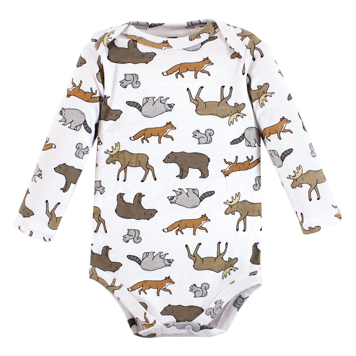 Hudson Baby Unisex Baby Cotton Long-Sleeve Bodysuits, Animal Adventure 3-Pack, Preemie