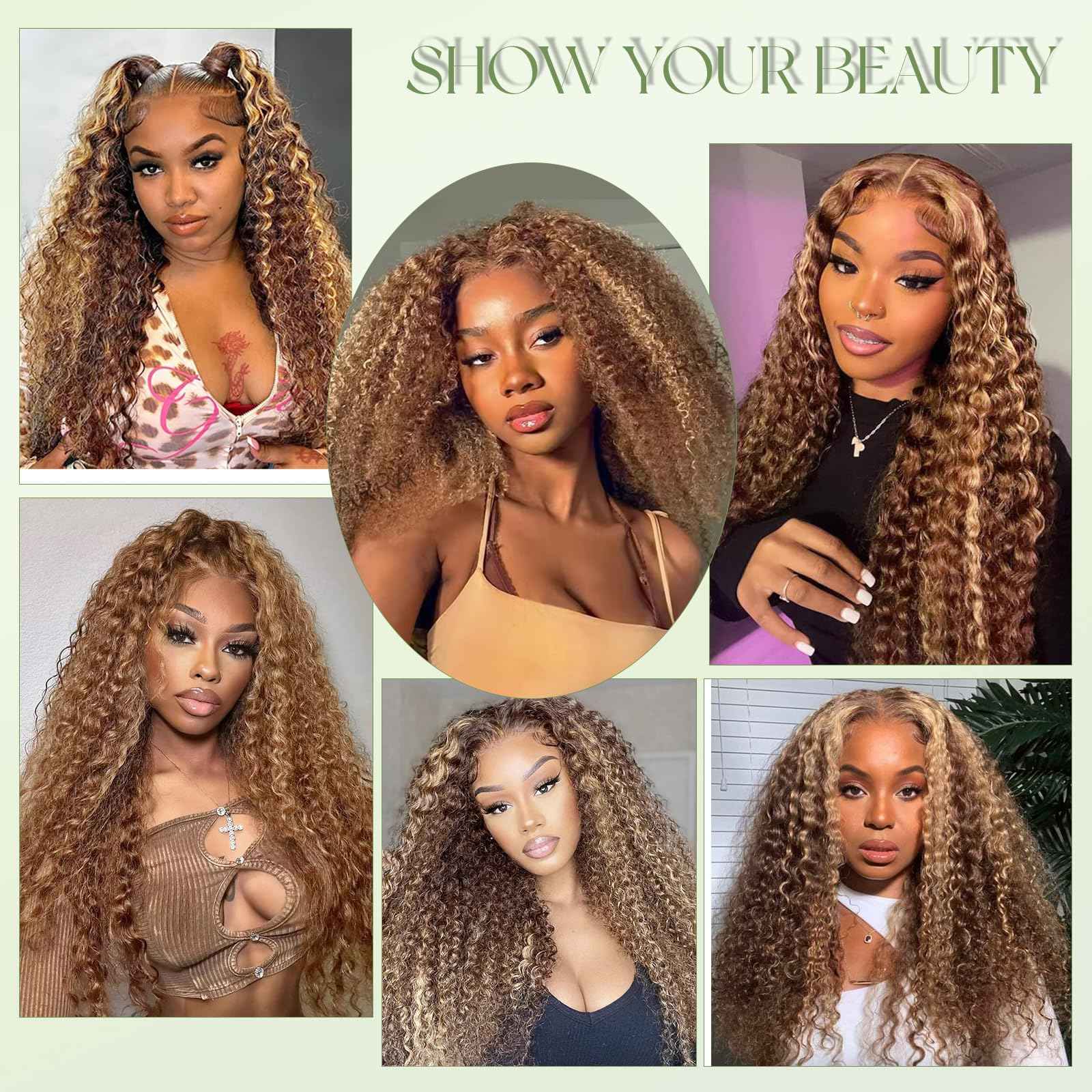 Water Wave Tape in Hair Extensions Human Hair, Balayage Chocolate Brown to Caramel Blonde Curly Tape in Hair Extensions Skin Weft Seamless Invisible Glue in Hair Extension 14 Inch 20pcs 50 Grams