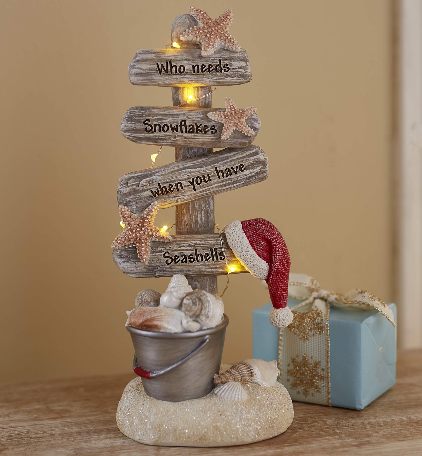 Lighted Christmas Tree with Beach Theme - Seas and Greetings