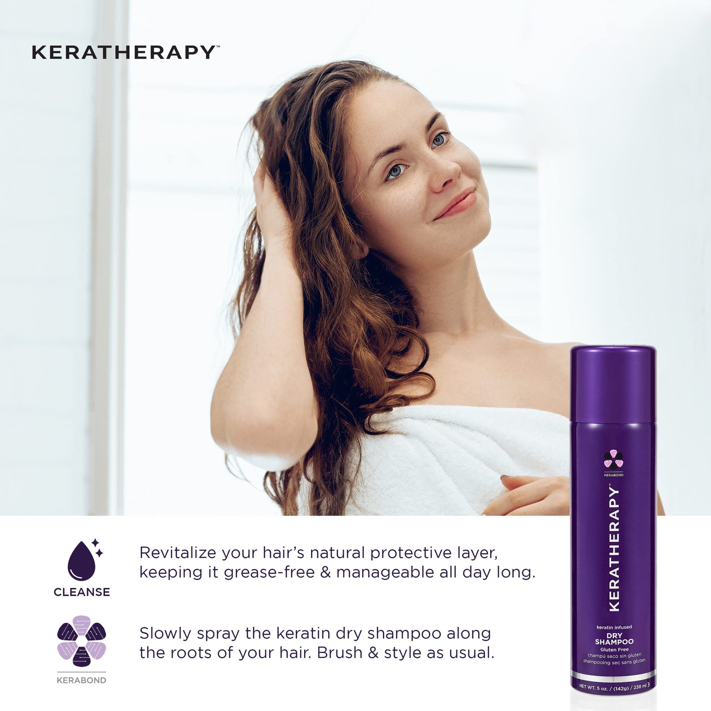 KERATHERAPY Keratin Infused Rapid Rescue Shining Shine Spray for Thermal Hair Protection, 4.2 fl. oz., 125 ml - Hair Breakage Repair Spray with Coffee Extract, Sunflower, Macadamia Oil, & Pearl Powder