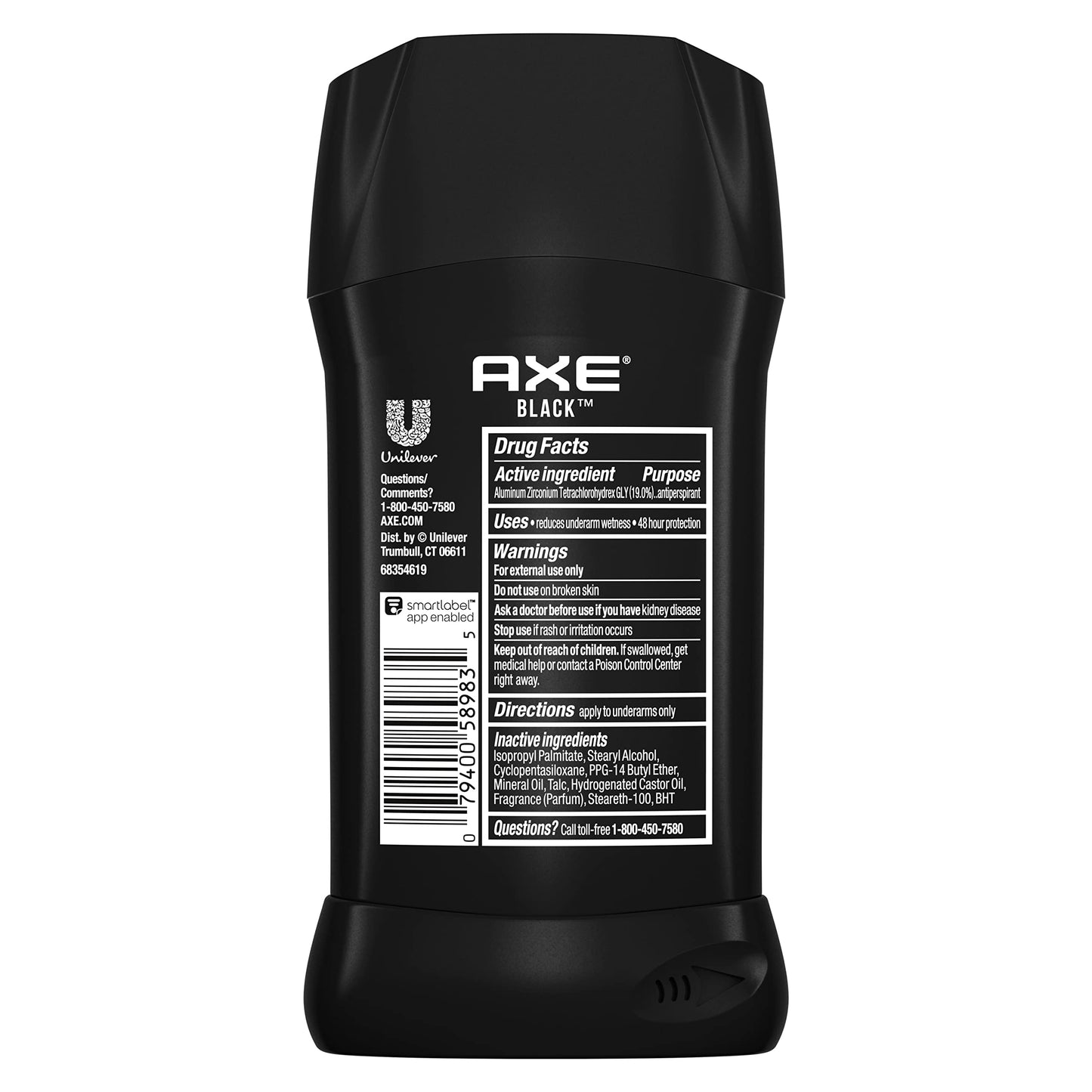 AXE Antiperspirant Stick For Men 48 Hour Sweat And Odor Protection For Long Lasting Freshness, Black Frozen Pear & Cedarwood Men's Deodorant 2.7oz 12 Count