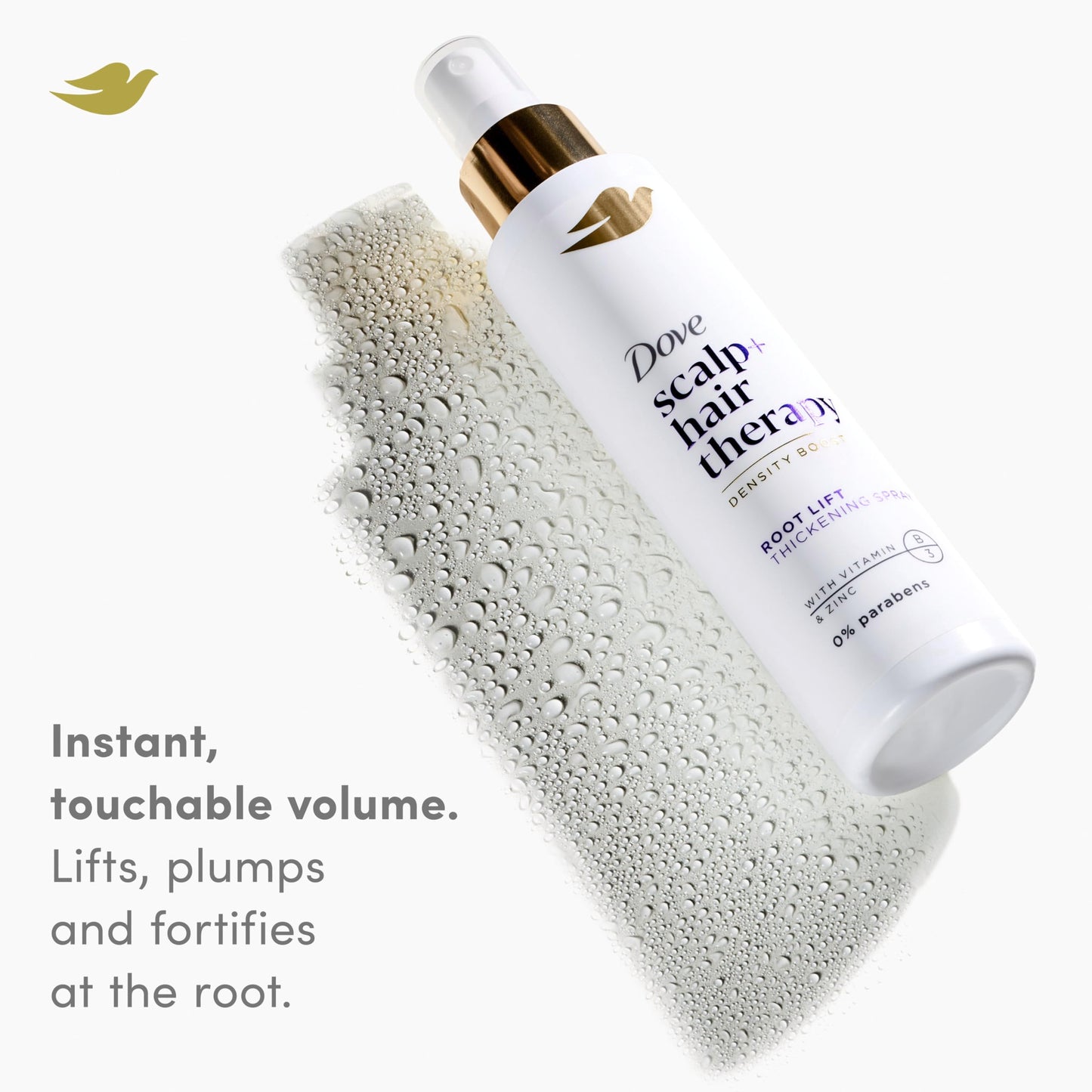 Dove Scalp + Hair Therapy Scalp Scrub and Root Lift Thickening Spray Density Boost 4-Step Routine