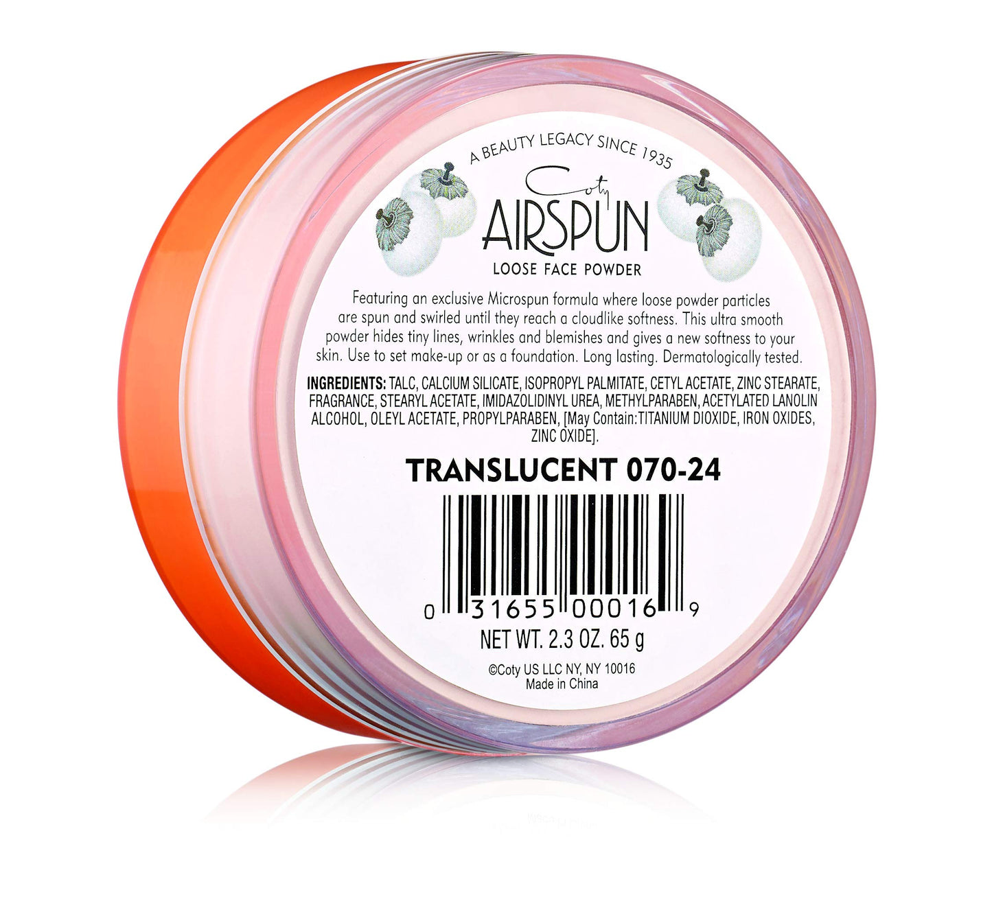 Airspun Coty Loose Face Powder, Translucent, Pack of 1