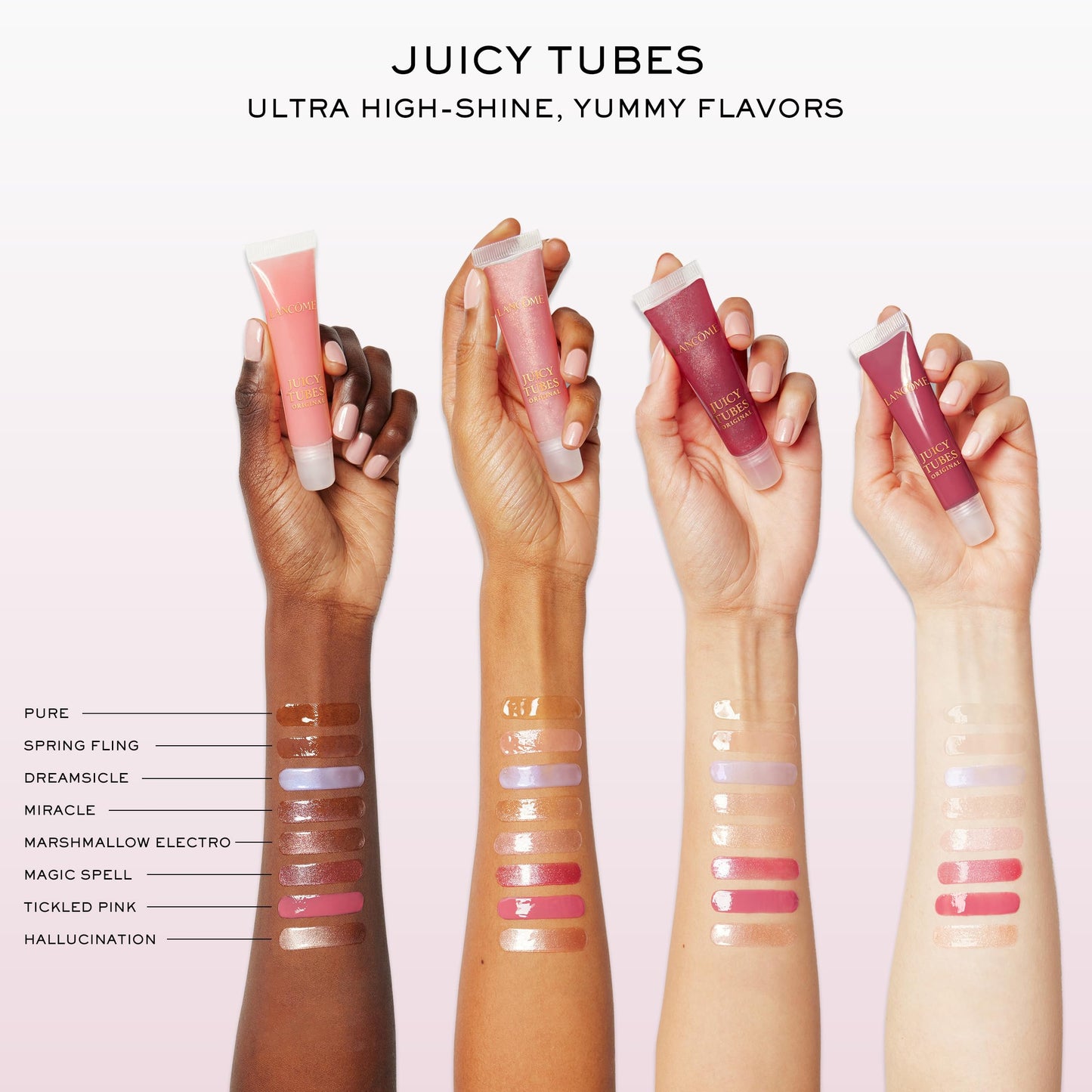 Lancôme Juicy Tubes Shine Lip Gloss - High Shine & Lasting Hydration - Vitamin E Enriched - 05 Marshmallow Electro (Sparkle)