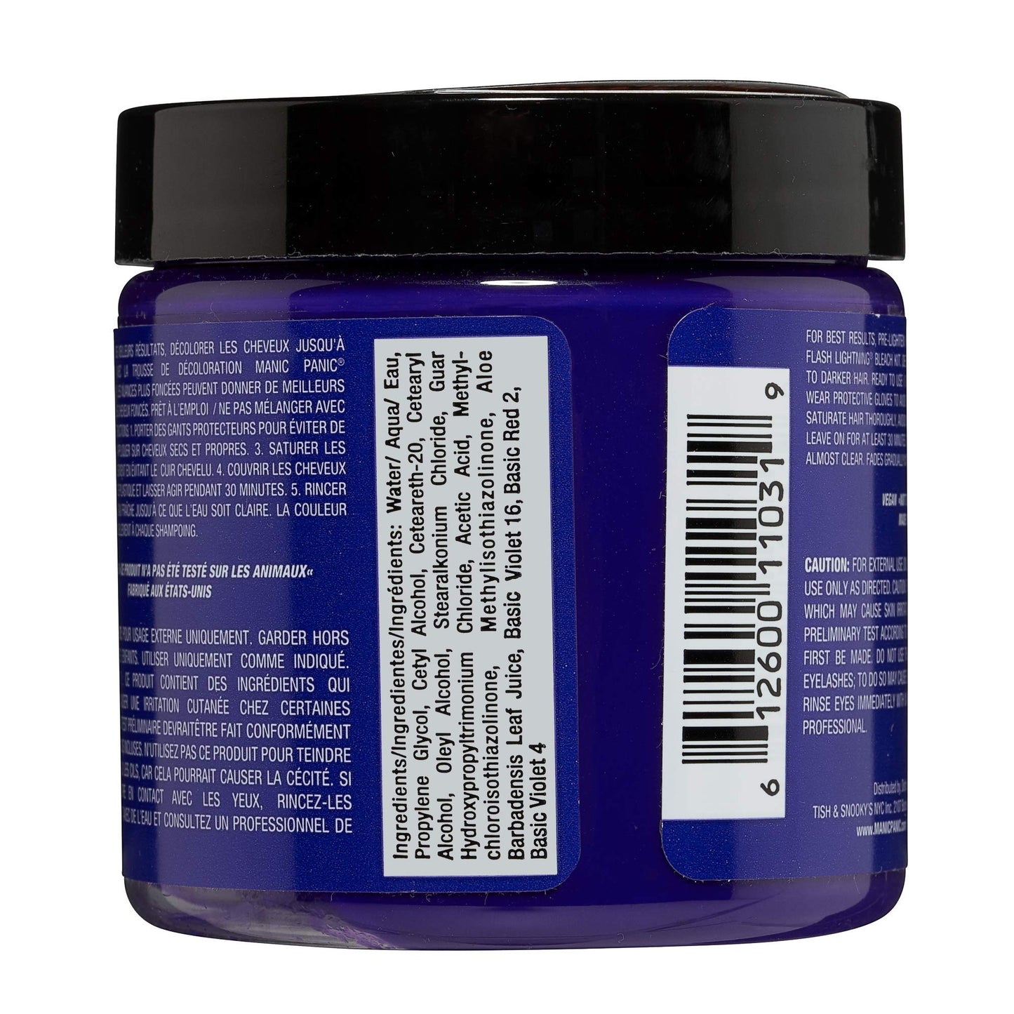 MANIC PANIC Ultra Violet Hair Dye – Classic High Voltage - Semi Permanent Hair Color - Cool, Blue Toned Violet Shade - Vegan, PPD & Ammonia-Free - For Coloring Hair on Women & Men