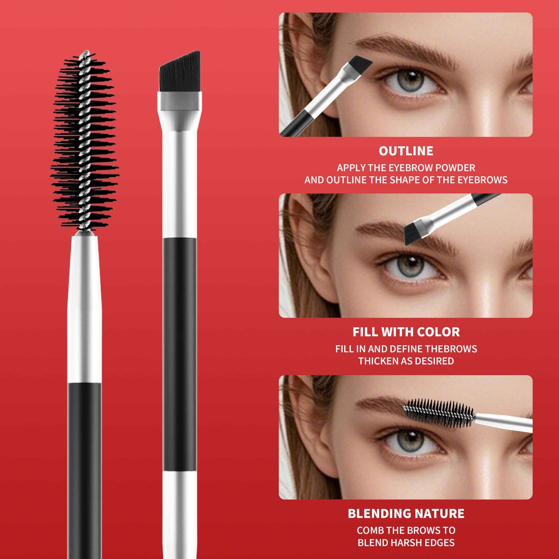 ESSBES Tweezers for Women Facial Hair, 9 in 1 Eyebrow Kit with Tweezers, Eyebrow Trimmer Scissors, Razor, Brush with Leather Travel Case, Hair Plucking Daily Beauty Tools