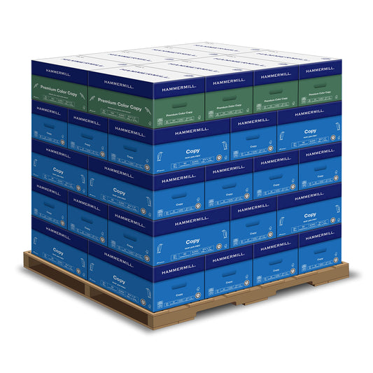 Hammermill Copy and Premium Paper Pallet, Copy Paper, 20lb, 92 Bright, 8.5x11, 32 Cases, W/ Premium Color Copy, 28lb, 100 Bright, 8 Cases, 8.5x11, 1 Pallet, 004300P