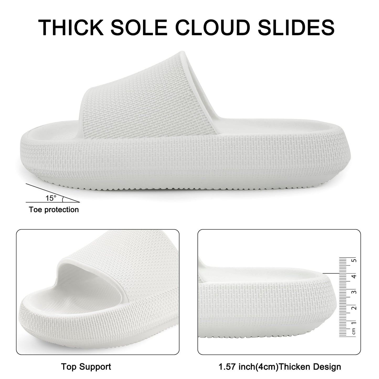 Cloud Slides For Women and Men,Non Slip Thick Sole Platform Sandals House Cloud Cushion Slide for Indoor & Outdoor Sandals