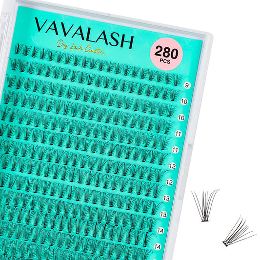 VAVALASH Lash Clusters 10D-C-0.07-9-16MM DIY Individual Lashes 280 PCS Cluster Lashes 10D 20D 30D 40D 50D C D Curl Volume False Eyelash Extensions DIY Lash Extensions at Home (10D-0.07-C,9-16mm)