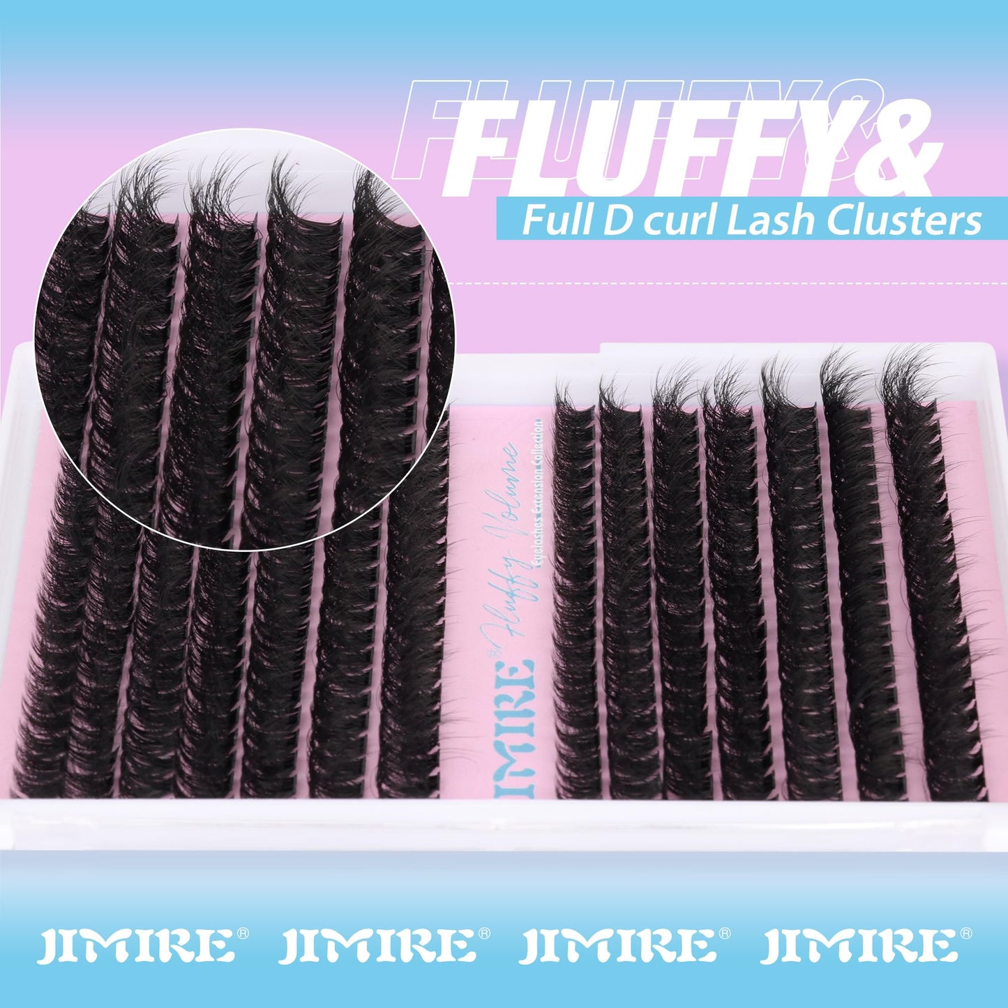 Lash Clusters Volume 80D Lash Extension Clusters 280Pcs Fluffy Cluster Eyelash Extensions Thick Mink Eyelash Clusters D Curl Wispy 10-16mm DIY Individual Lashes DIY at Home by JIMIRE