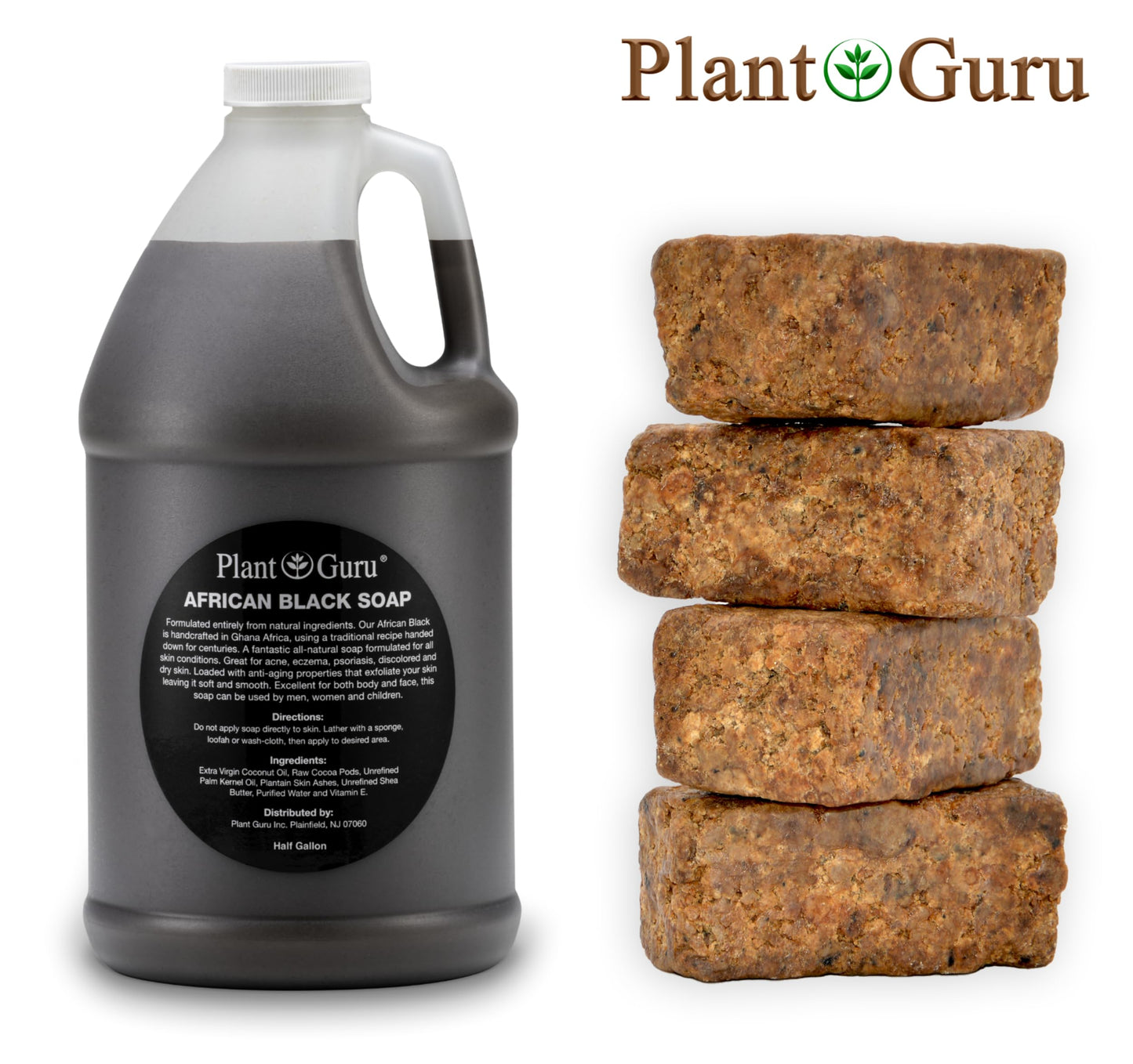 African Black Soap Liquid Half Gallon - 100% Raw Pure Natural From Ghana, Acne Treatment, Aids Against Eczema & Psoriasis, Dry Skin, Scar and Dark spot Removal, Pimples and Blackhead, Face & Body Wash