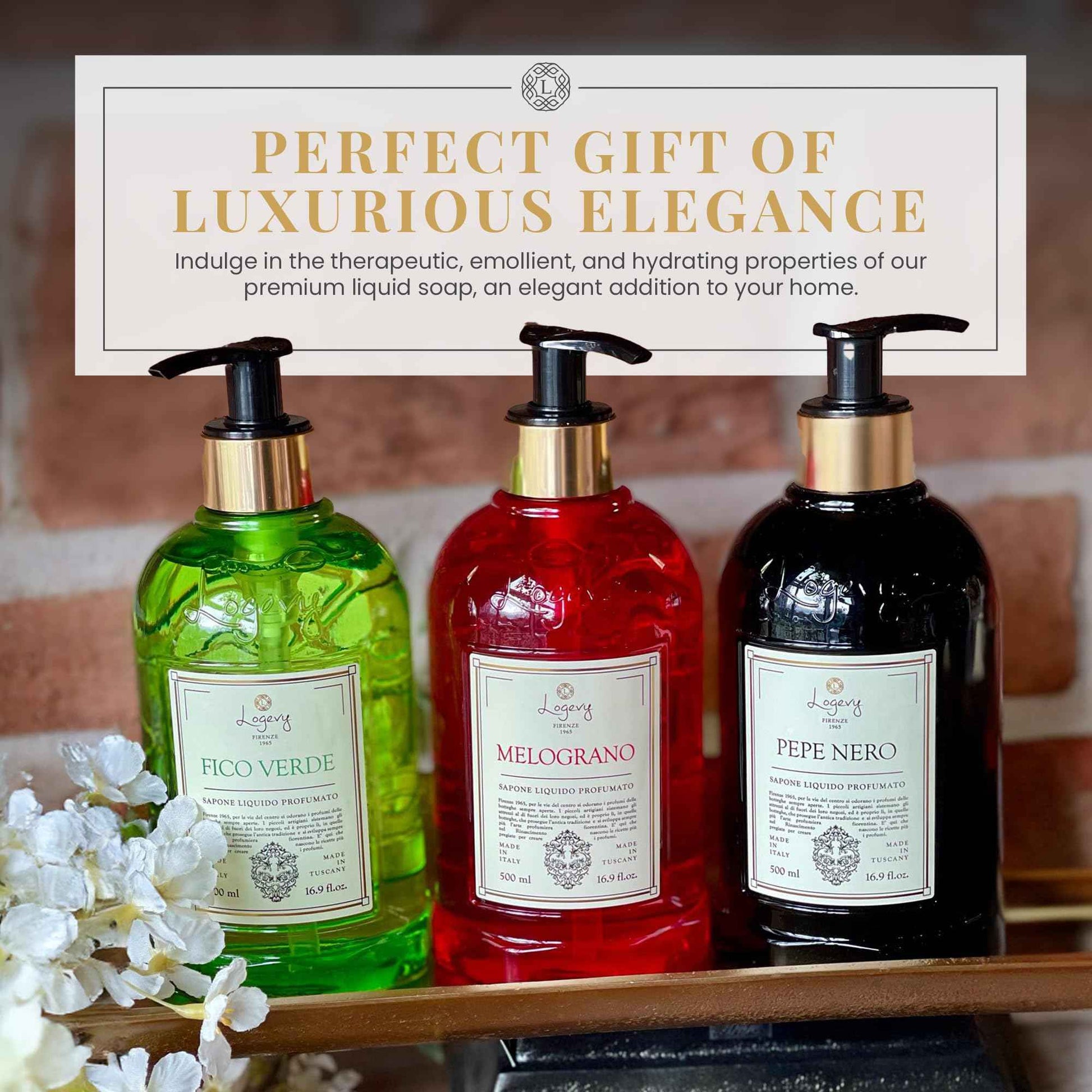 Logevy Pepe Nero Liquid Hand Soap – Mood Boosting Fragrance Made from the Best Skin-Friendly Ingredients Rich in Nutritional Properties for Hydrating and Soothing Action – 500ml