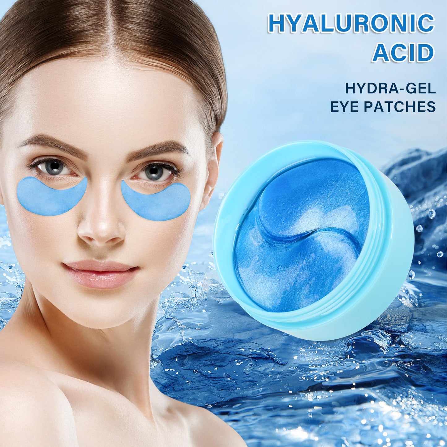 Aero Zen Hyaluronic Acid Eye Gel Eye Pads,30 Pair Collagen Anti-Aging Eye Pads, Dark Circles Treatment,Wrinkle Treatment,Eye Bag Treatment,Moisturizing,Improve Elasticity