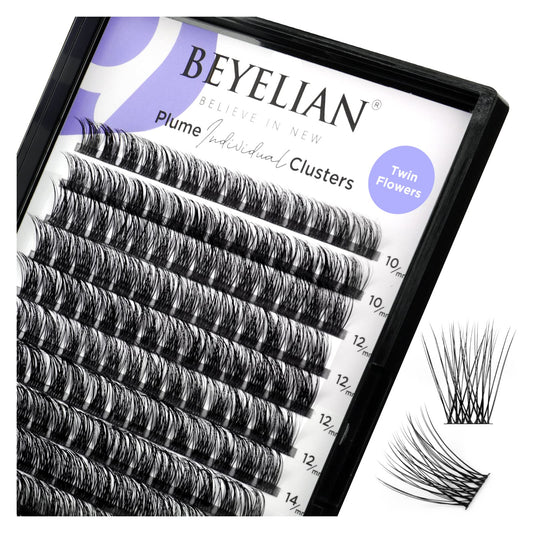 BEYELIAN Lash Clusters, 168 Pcs Individual Cluster Lashes, 10-16mm C Curl DIY Eyelash Extension Super Thin Band Resuable Soft Glue Bonded Lash Extensions (Style3 0.07 Mix Black Band)