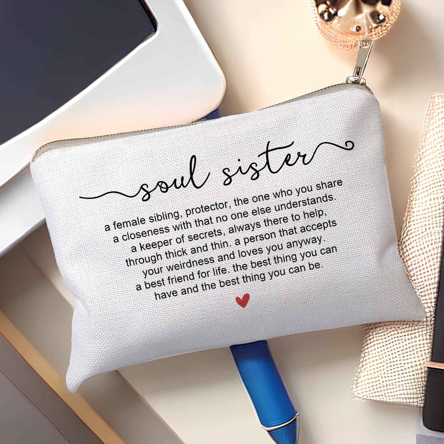 Soul Sister Definition Cosmetic Bag Soul Sisters Gift Friends Gift Ideas Makeup Bag Best Friend Birthday Gift Sister in Law Travel Bag Gift To My Soul Sister On Her Birthday