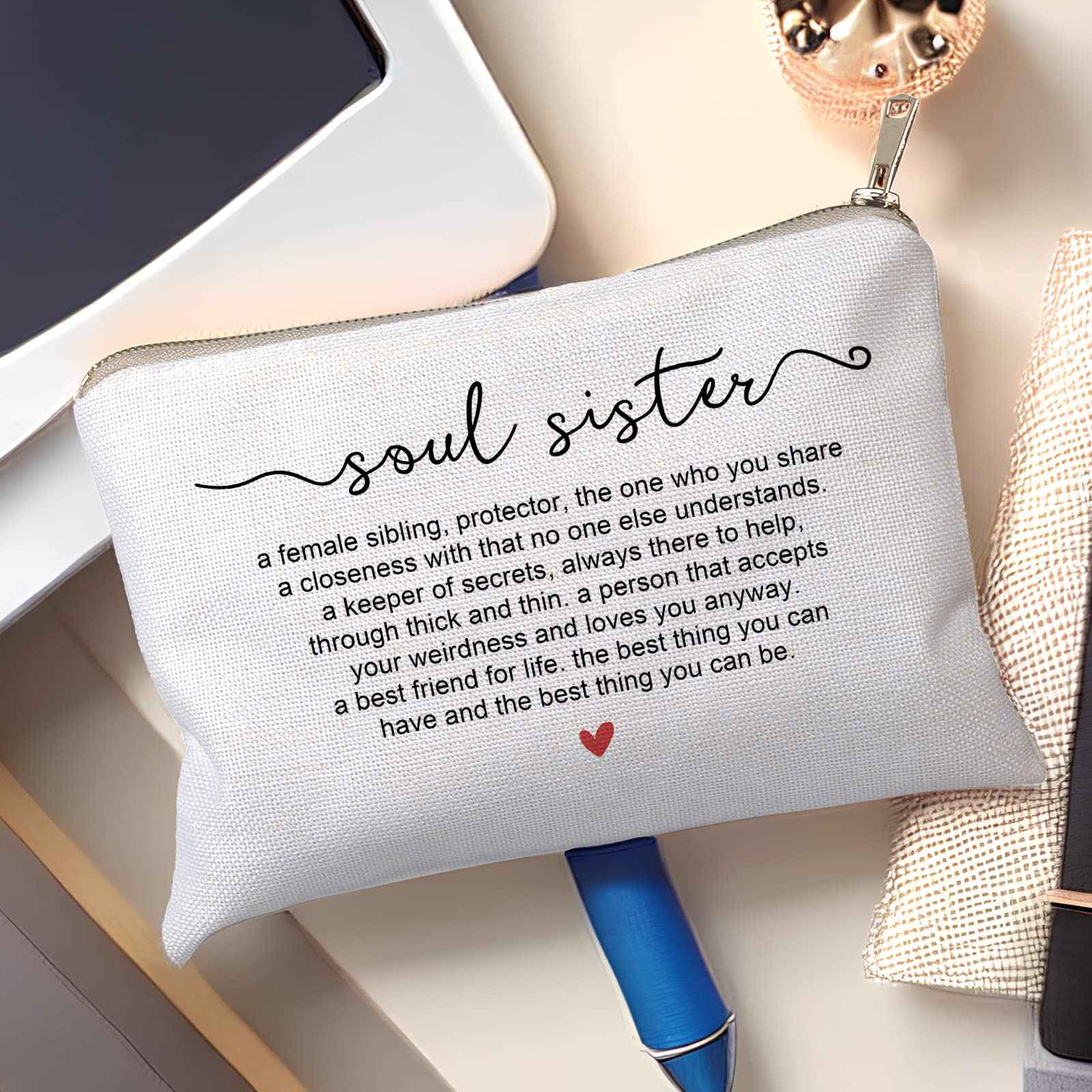 Soul Sister Definition Cosmetic Bag Soul Sisters Gift Friends Gift Ideas Makeup Bag Best Friend Birthday Gift Sister in Law Travel Bag Gift To My Soul Sister On Her Birthday