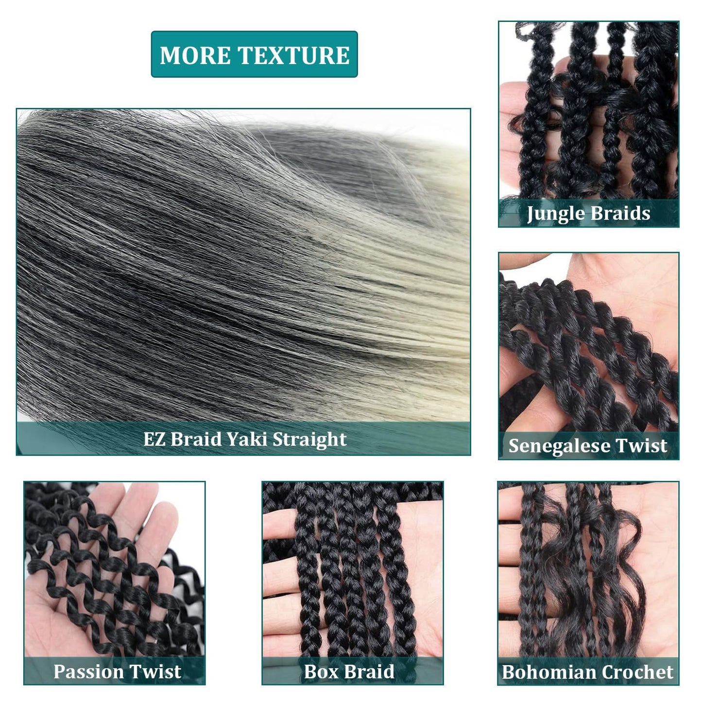 UPruyo 1B/613 Blonde Ombre Braiding Hair 18 inch Pre Stretched Braiding Hair Extensions for Braids Short Braiding Hair Pre Stretched Synthetic Yaki Knotless Box Braiding Hair Ombre 6 packs