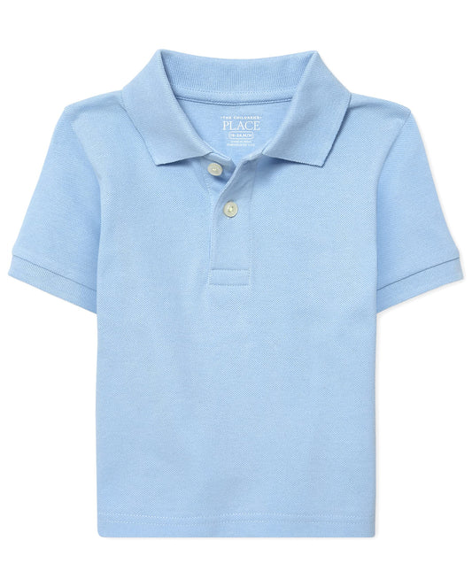 The Children's Place Baby Boys and Toddler Boys Short Sleeve Pique Polo, Brook, 6-9 MONTHS