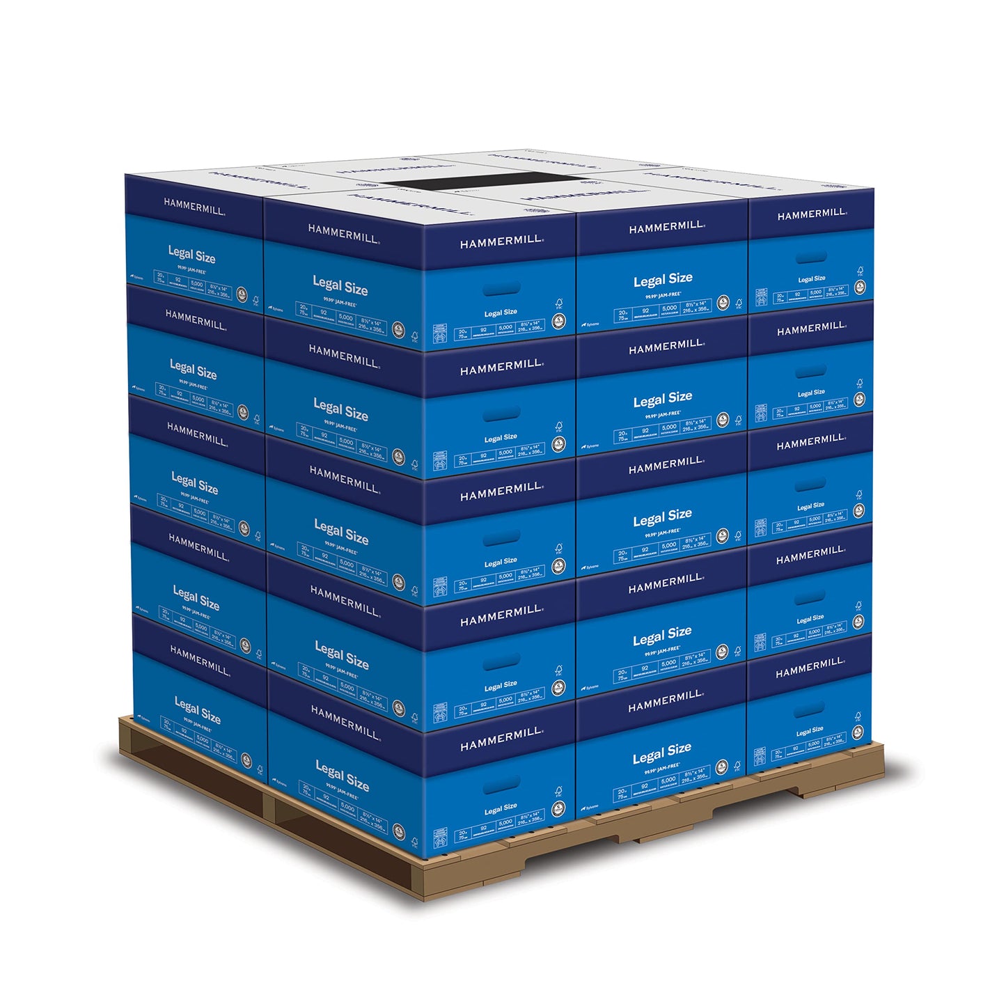 Hammermill Printer Paper, 20 lb Copy Paper, 8.5 x 14 - 1 Pallet, 30 Cases (150,000 Sheets) - 92 Bright, Made in the USA, 105015P