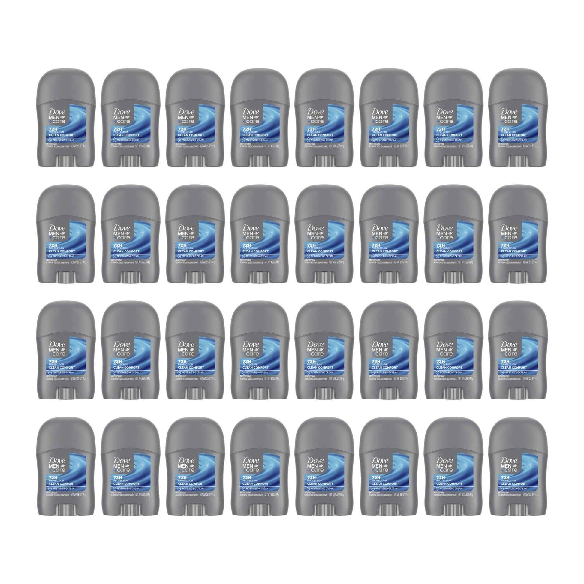 Dove Men+Care Antiperspirant Deodorant Stick Clean Comfort Pack of 36 72-Hour Sweat & Odor Protection Antiperspirant for Men With 1/4 Moisturizing Cream 0.5 oz