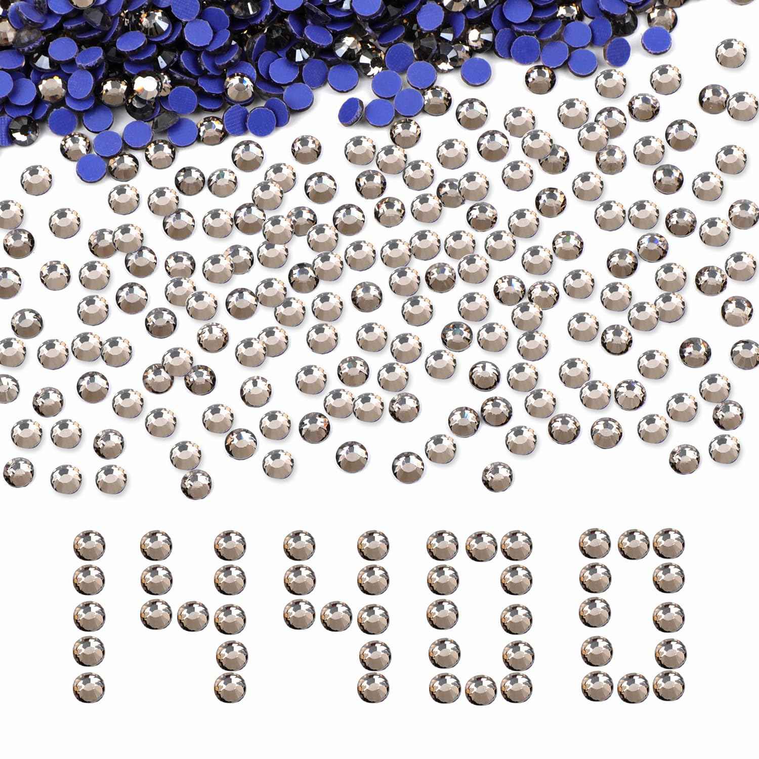 NCB 14400pcs Hotfix Crystal Rhinestones for Clothes Crafts, Hot Fix Bulk Flatback Crystals, Iron on Hotfix for DIY Decoration 100 Gross (Black Diamond, ss16/14400pcs)