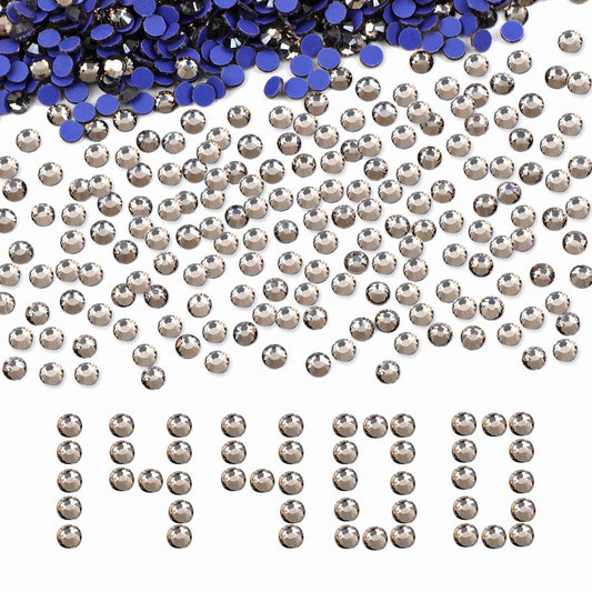 NCB 14400pcs Hotfix Crystal Rhinestones for Clothes Crafts, Hot Fix Bulk Flatback Crystals, Iron on Hotfix for DIY Decoration 100 Gross (Black Diamond, ss20/14400pcs)
