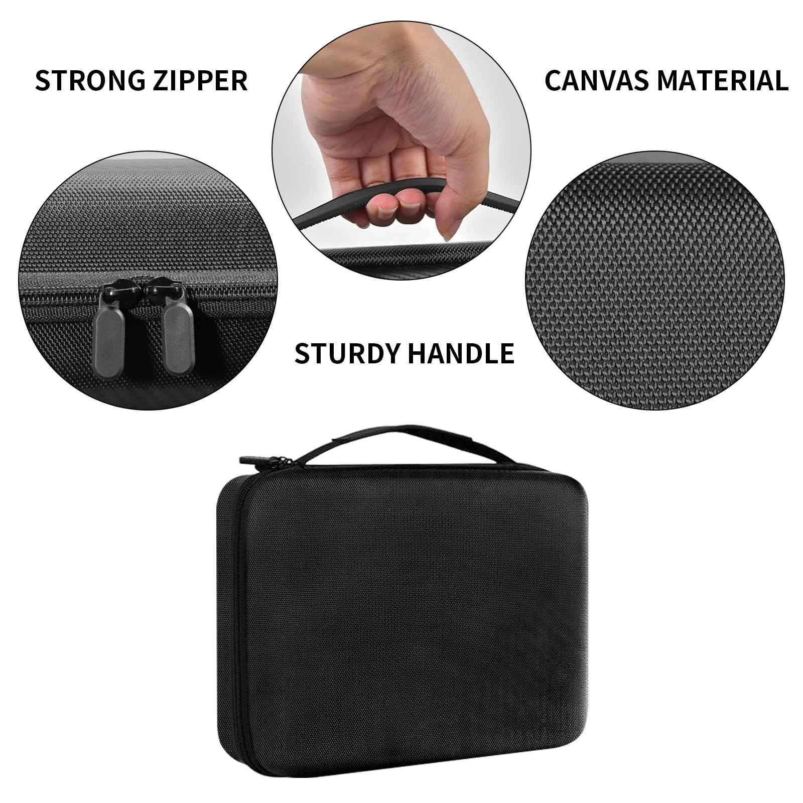 bibuks Professional Barber Clipper Case – Hard EVA Shell Oxford Fabric Travel Organizer for Clippers and Supplies, Portable Barber Storage Bag for Barbers & Stylists (Black)