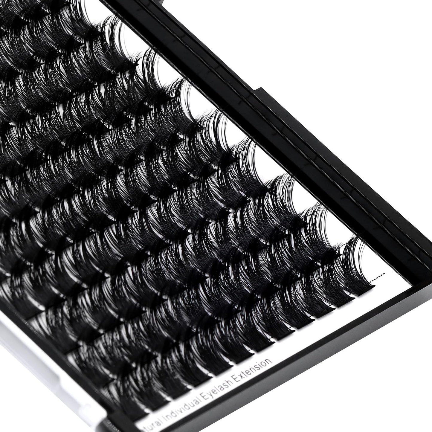 Dedila Large Tray-Grafted Wide Stem Individual False Eyelashes Thick Base 120 Clusters D Curl Natural Long Volume Eye Lashes Extensions Dramatic Look 8-20mm Available (20mm)