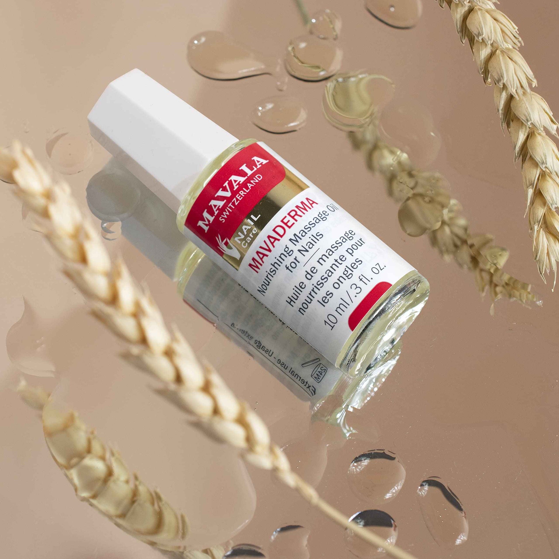 Mavala Mavaderma Nourishing Massage Oil for Nails, Nail Care, Nail Hardener, Cuticle Oil Nail Growth, Moisturizing & Healing Treatment for Cracked Nails & Rigid Cuticles (0.3 Ounce)