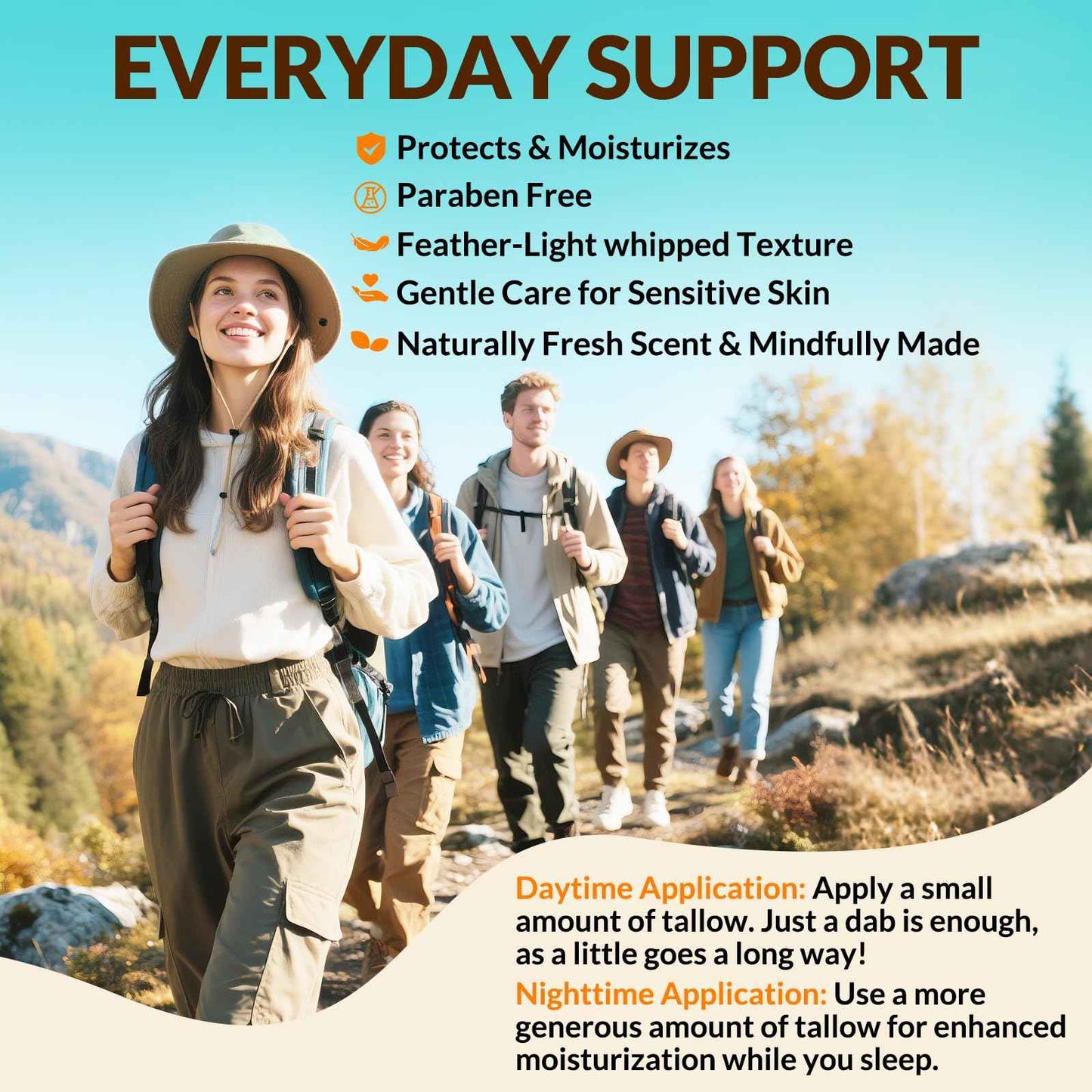 Beef Talow for Skin - 100% Grass Fed - Whipped Tallow and Honey Balm，Moisturizer Cream for Face & Body -Natural Organic Formula for Dry & Sensitive Skin (Citrus Breeze) (4 oz)