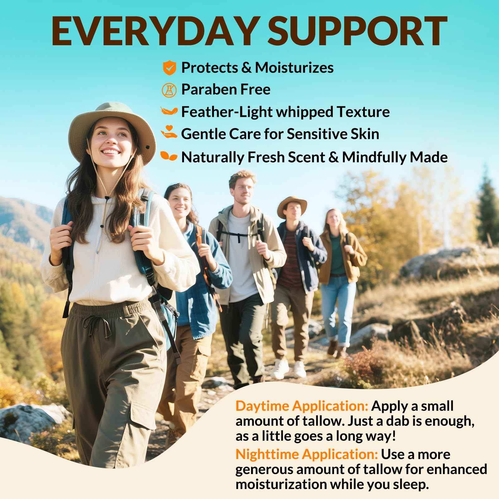 Beef Talow for Skin - 100% Grass Fed - Whipped Tallow and Honey Balm，Moisturizer Cream for Face & Body -Natural Organic Formula for Dry & Sensitive Skin (Citrus Breeze) (4 oz)