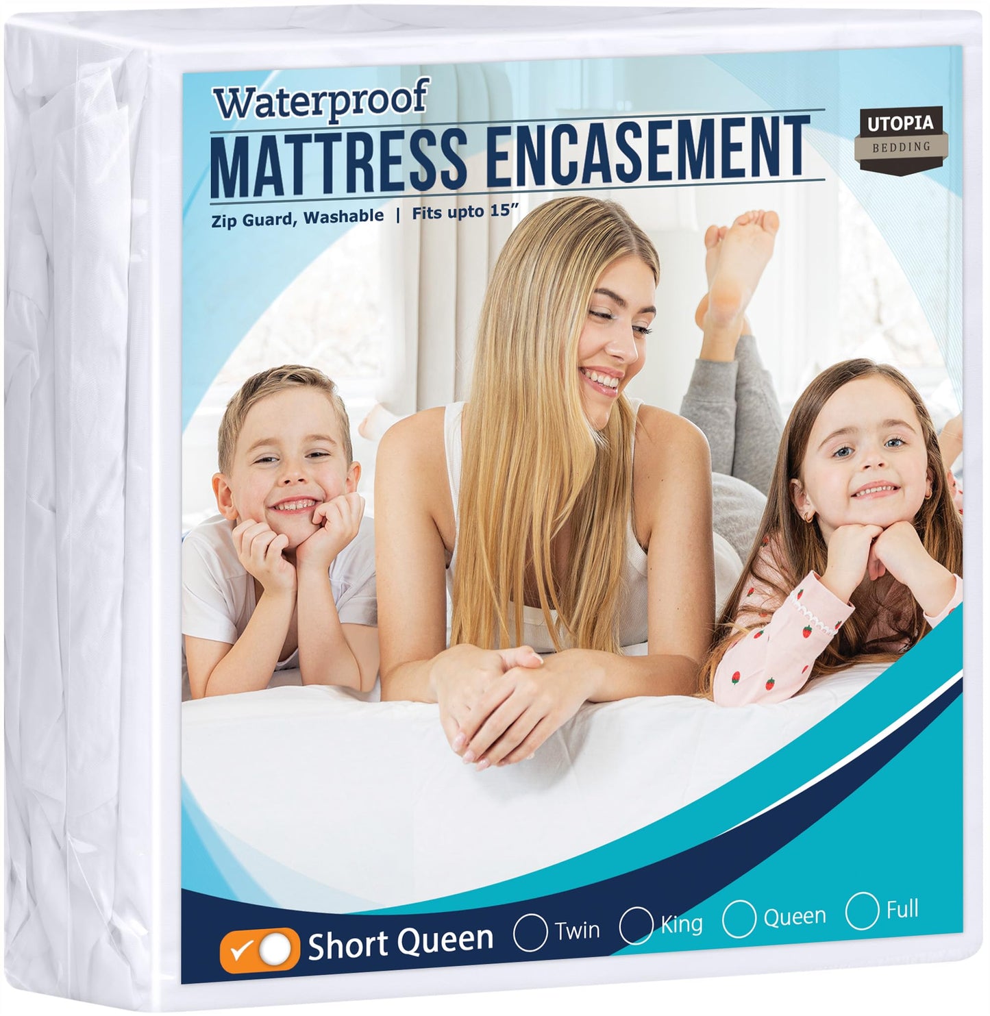 Utopia Bedding Zippered Mattress Encasement Short Queen - 100% Waterproof and Bed Bug Proof Mattress Protector - Absorbent, Six-Sided Mattress Cover