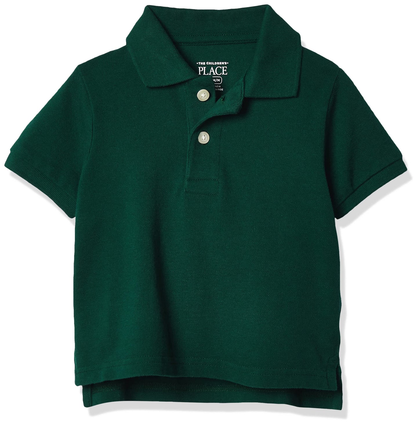 The Children's Place Baby Boys' and Toddler Short Sleeve Pique Polo, Spruce Shade Single, 6-9 Months