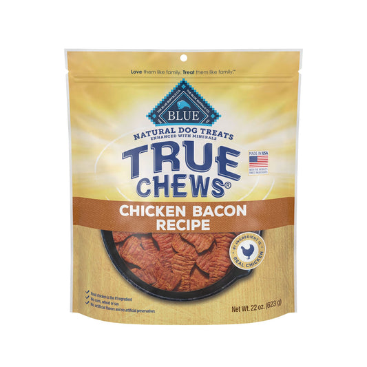 Blue Buffalo True Chews Natural Dog Treats, Chicken Bacon Recipe, 22 oz bag