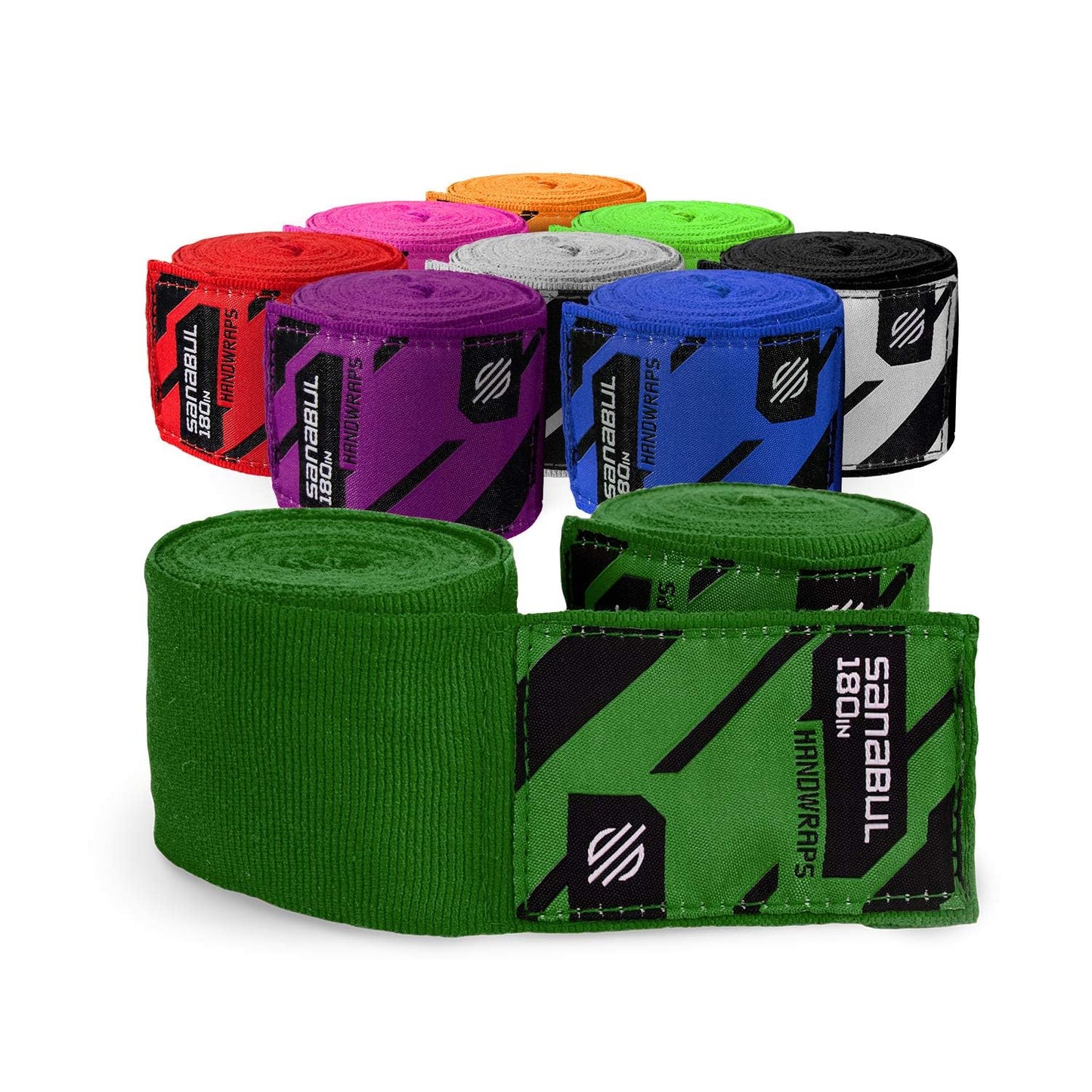 Sanabul Elastic 180 inch Boxing Handwraps | Boxing Gloves Muay Thai MMA Boxing Hand Wraps | Forest Green, 180"