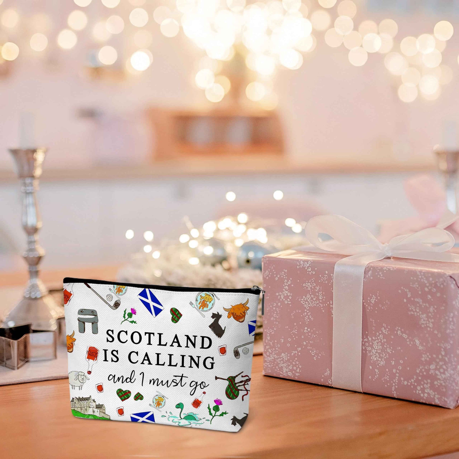 Scotland Gifts Travel Large Capacity Makeup Bag, Cosmetic Bag Organizer with Zipper, Cute Makeup Pouch Birthday Gift for Women and Girls - B16